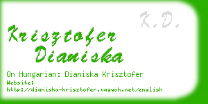 krisztofer dianiska business card